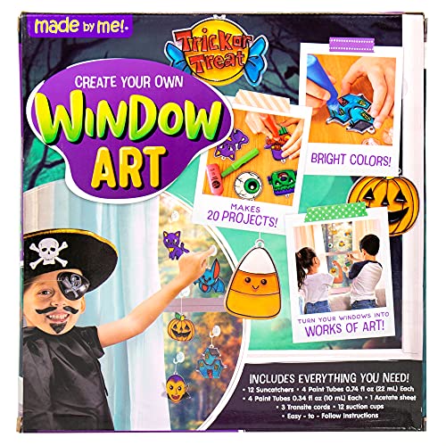 Made By Me Create Your Own Halloween Window Art, DIY Suncatcher Kit and Clings, Great Staycation or Sleepover Activity, Fun Group Activity, Arts and Crafts Set for Kids Ages 6, 7, 8, 9