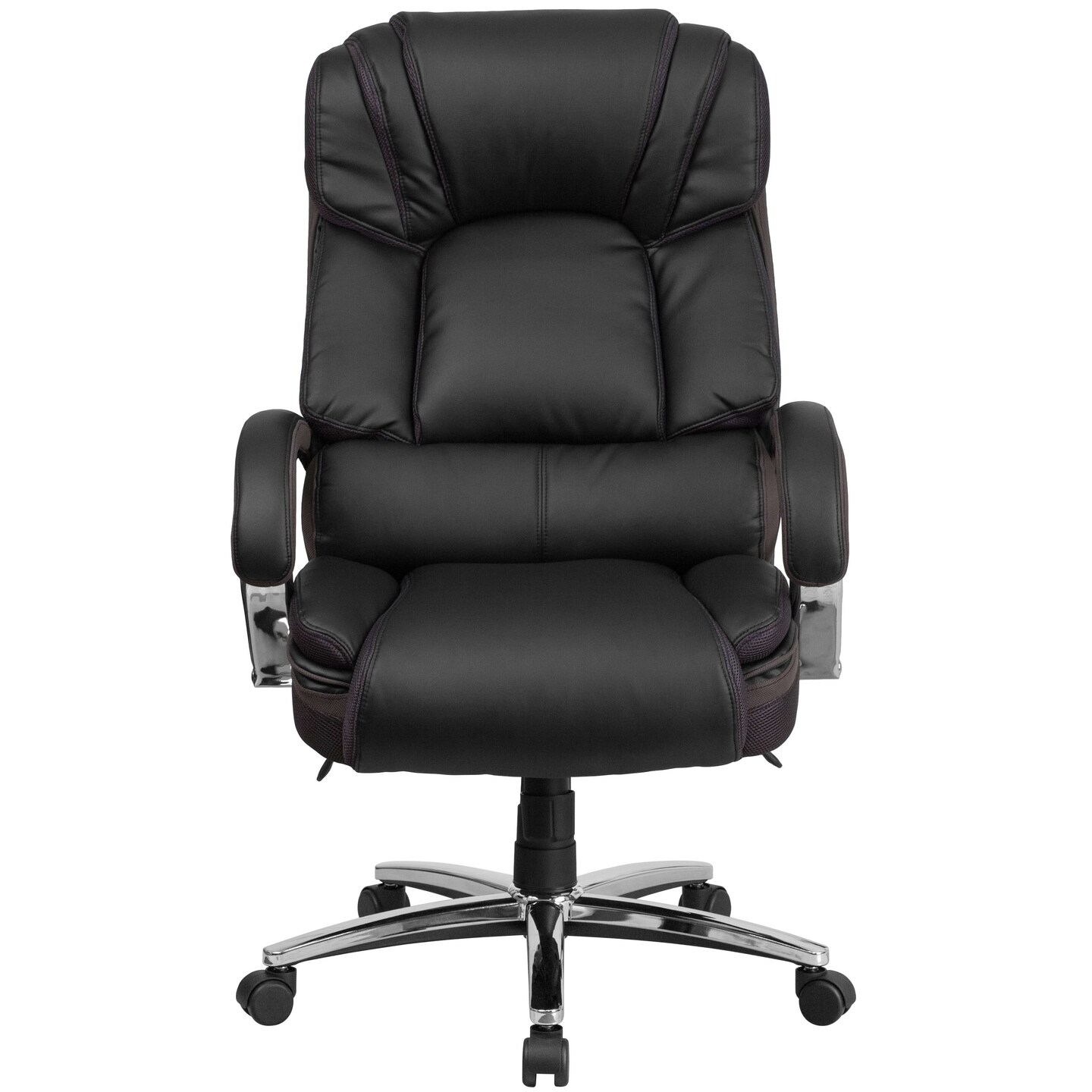 Emma and Oliver Big & Tall 500 lb. Rated Leather Executive Swivel Ergonomic Office Chair with Chrome Base and Arms
