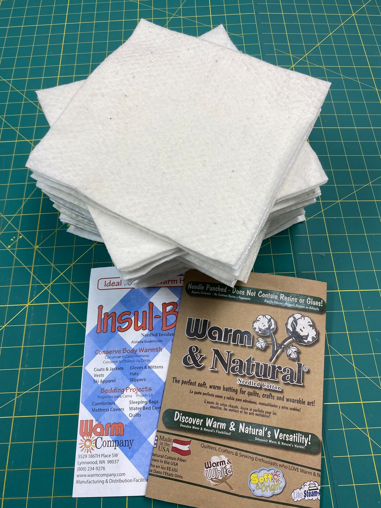36 - 9 (Makes 12 Pot Holders) Ready to Make Kit Pre Cut Insulbright  Insulated Lining Warm and Natural Cotton Batting Squares Hot Pad Trivet