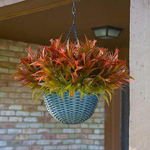 NAHUAA Fake Flower Plants 4PCS Artificial Greenery Stems Morning Glory Shrubs Bushes Faux Outdoor Plants for Front Porch Window Box Table Centerpieces Home Summer Farmhouse Spray in Red