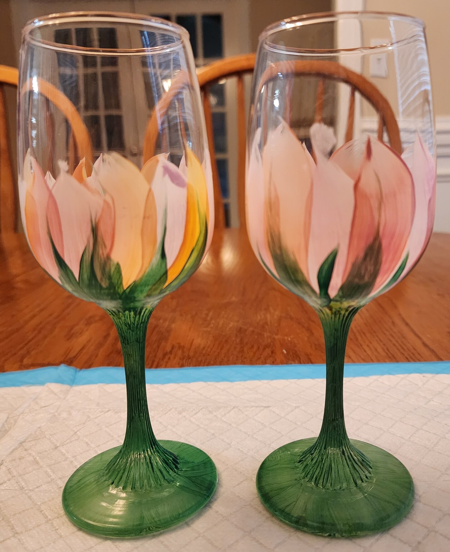 Hand Painted Wine Glasses