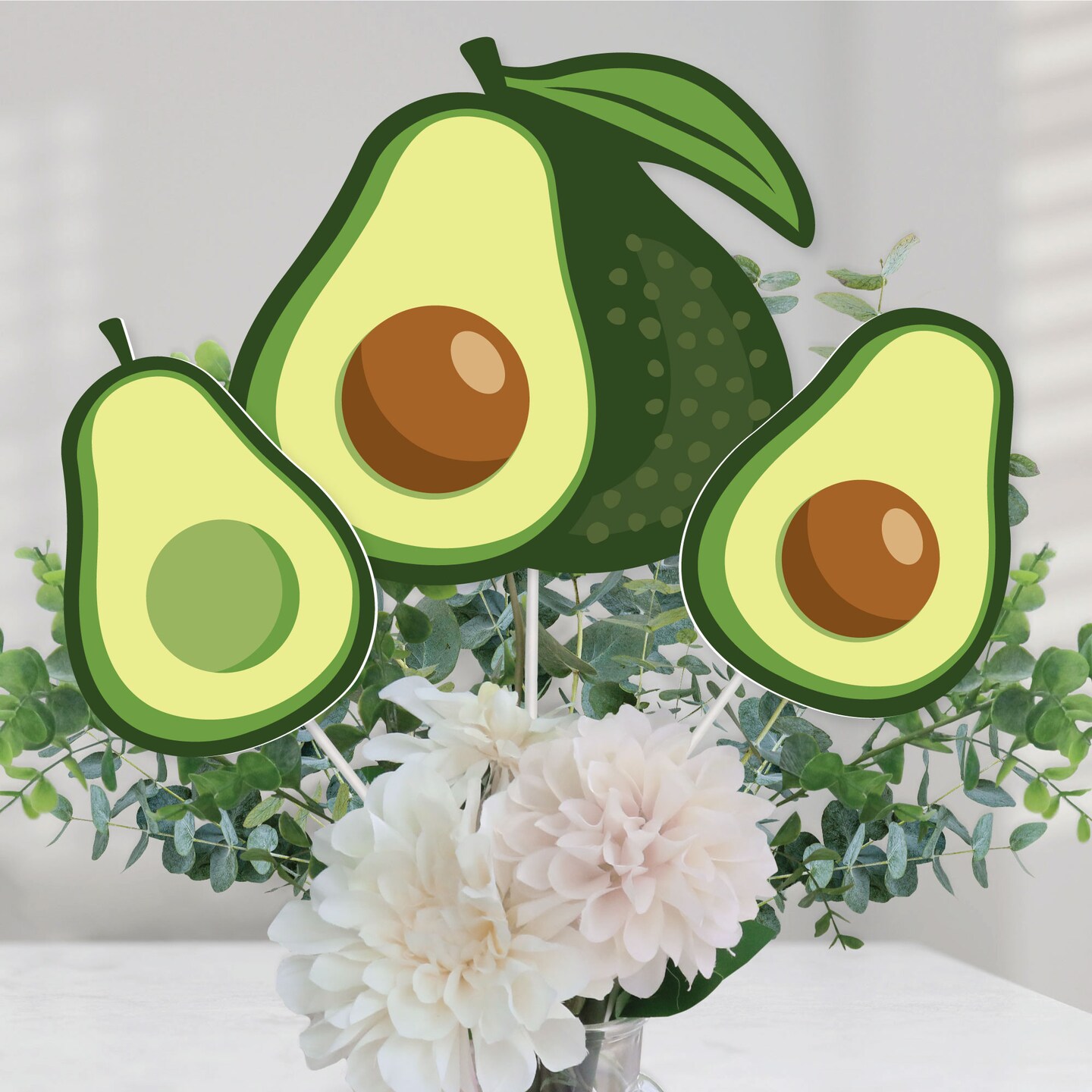 Big Dot of Happiness Hello Avocado - Fiesta Party Centerpiece Sticks - Table Toppers - Set of 15