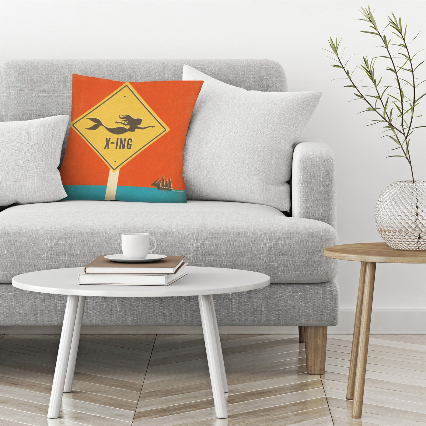 Mermaid Xing Square by Anderson Design Group Americanflat Decorative Pillow