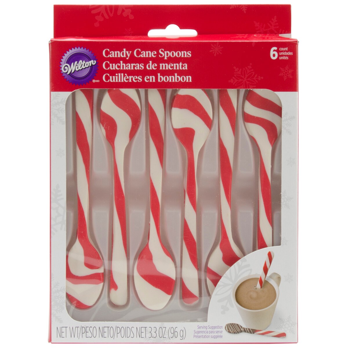Wilton Flavored Candy Spoons 6/Pkg-Candy Cane, Peppermint
