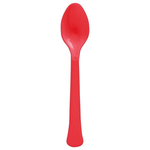 Apple Red Heavy Weight Plastic Spoons