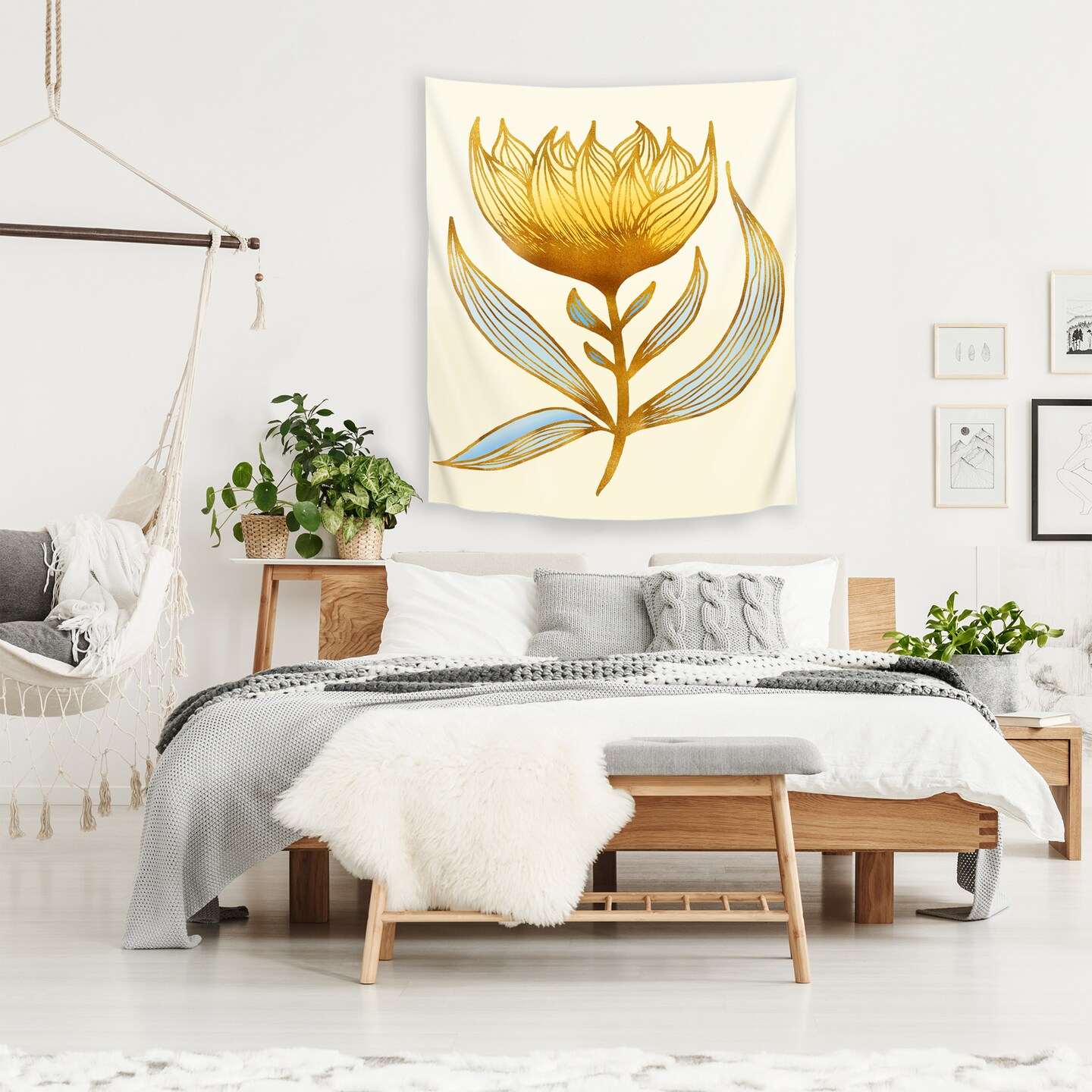 Sunflower Queen by Modern Tropical  Wall Tapestry - Americanflat