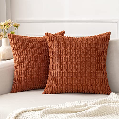 MIULEE Pack of 2 18x18 Pillow Covers and Throw Pillow Inserts
