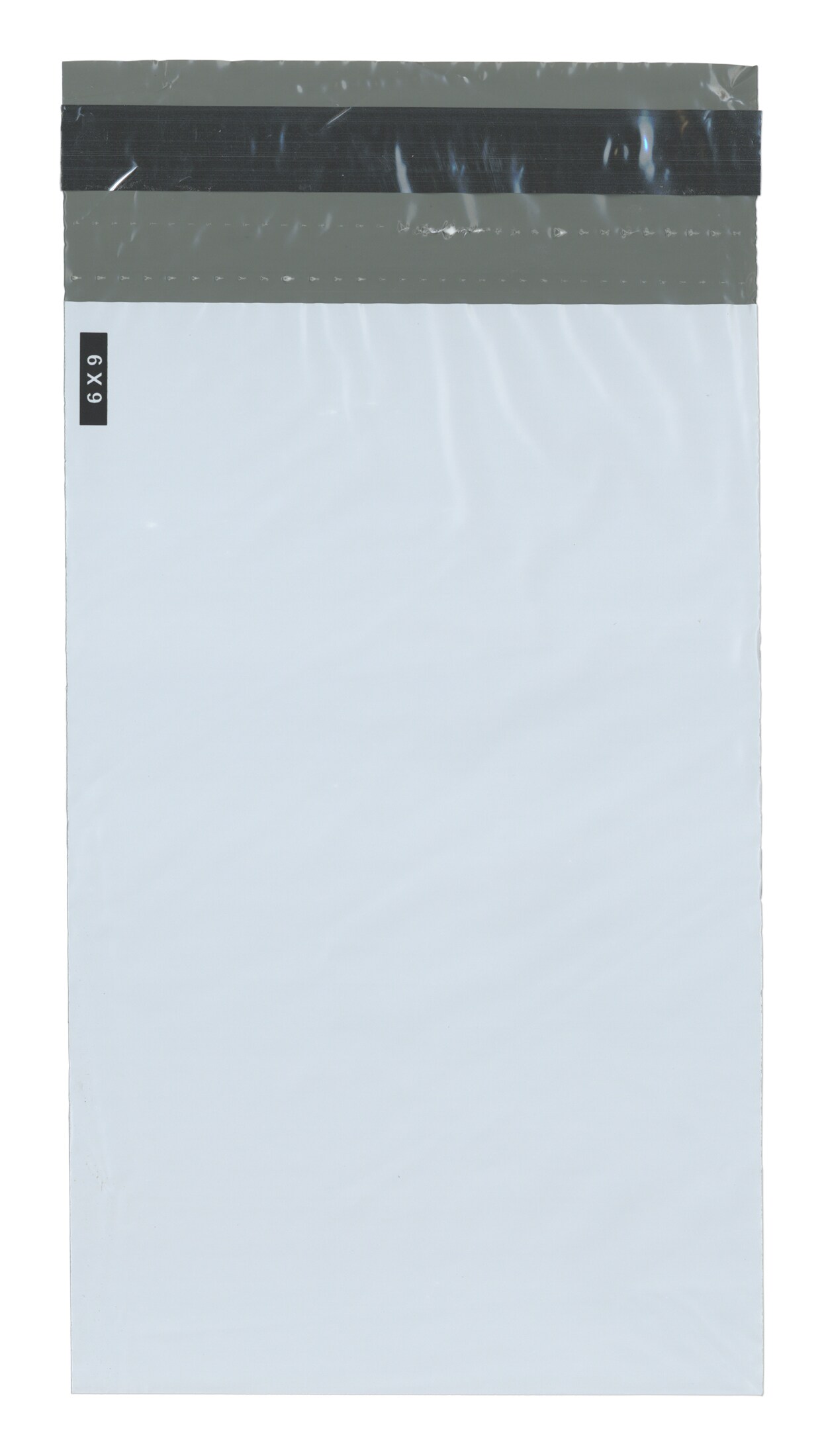 Plymor Poly Mailer 2.25 Mil White / Gray Bag with Permanent Adhesive Closure and Perforated Tear