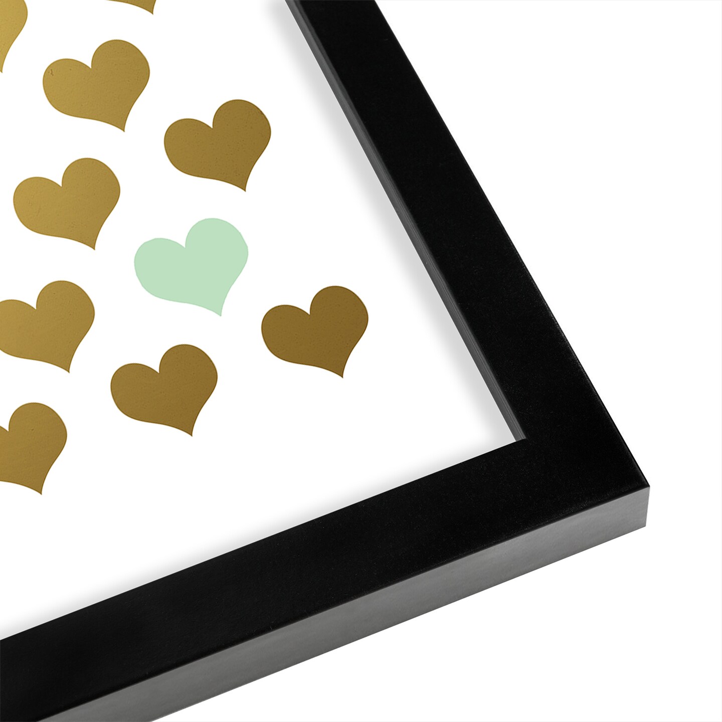 Hearts Gold Mint by Wall + Wonder Frame  - Americanflat