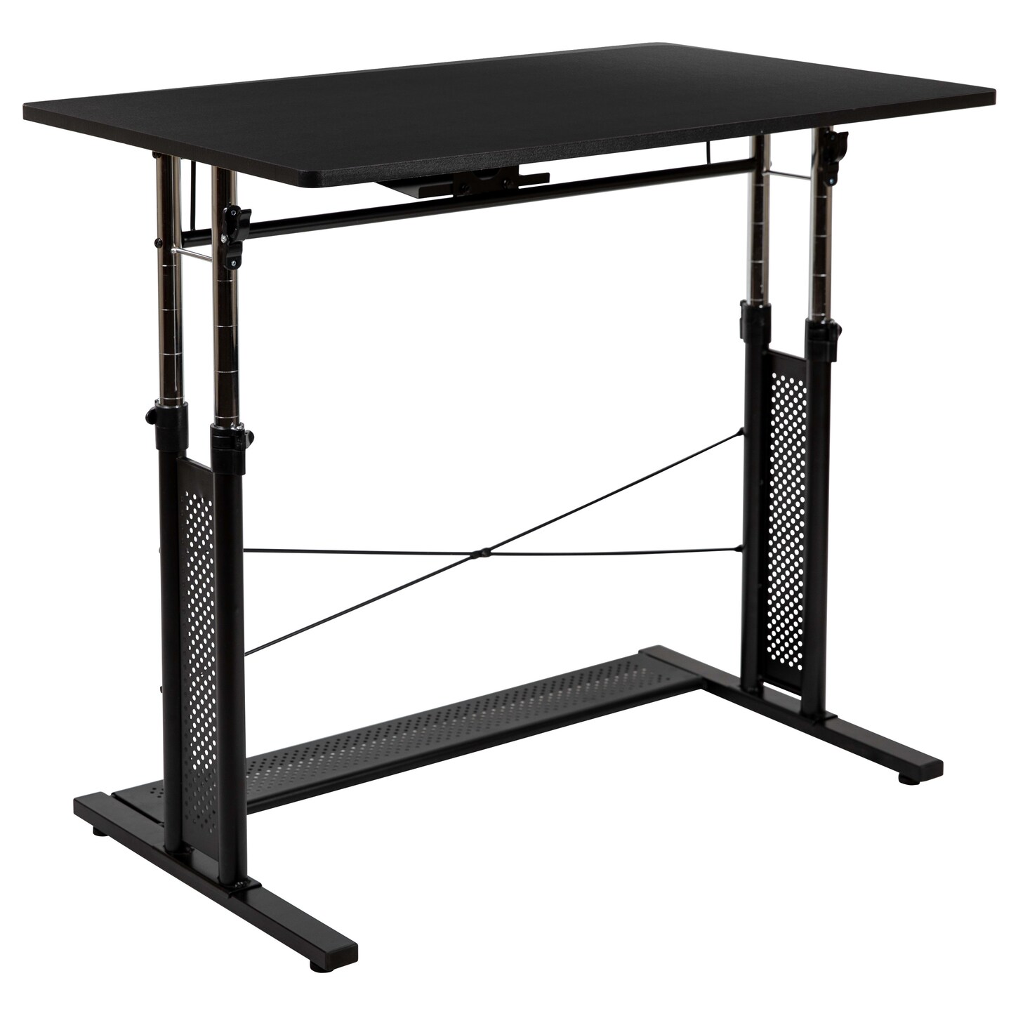 Emma and Oliver Height Adjustable (27.25-35.75&#x22;H) Sit to Stand Home Office Desk
