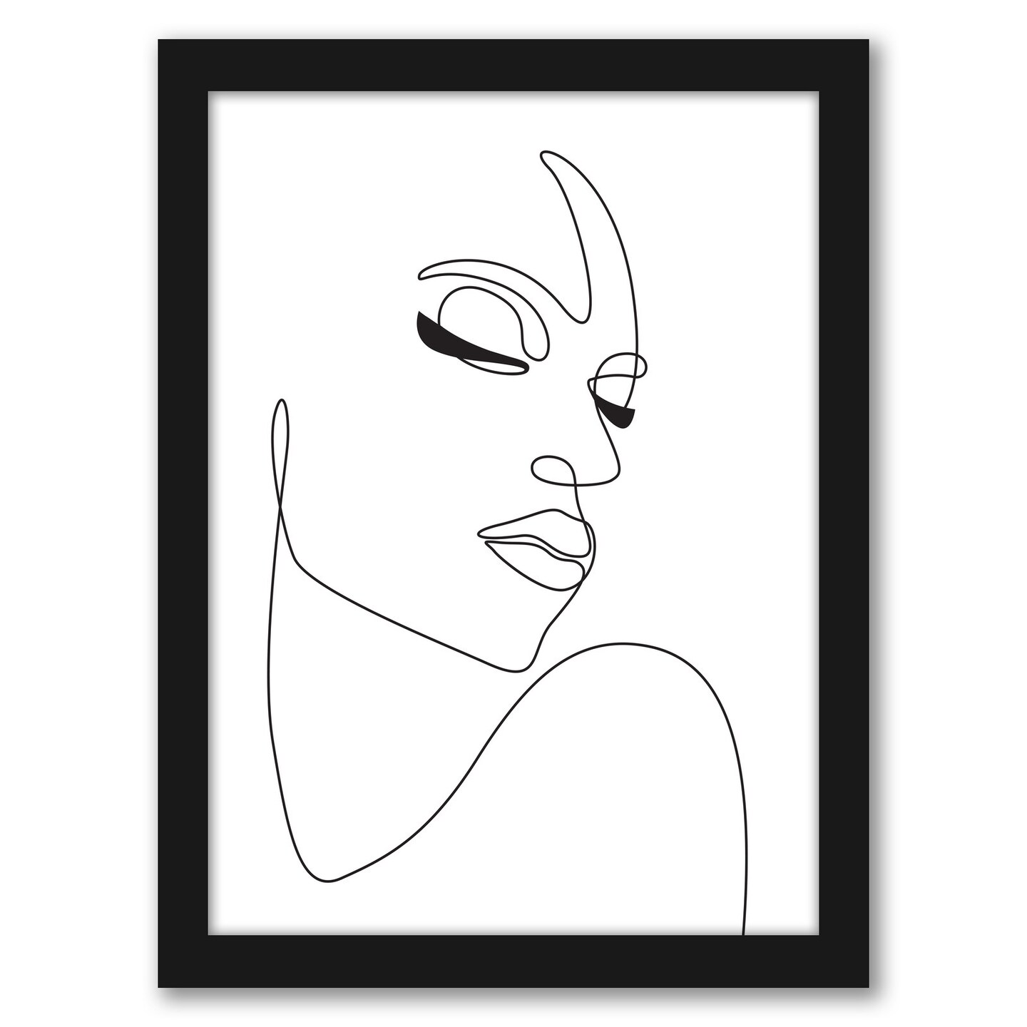 One Line Woman Face by Elena David Frame  - Americanflat