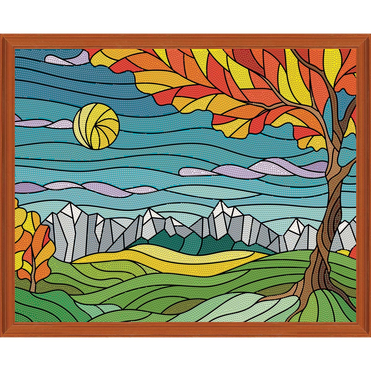 Diamond Art Stain Glass Vista Kit &#x26; Frame Diamond Painting