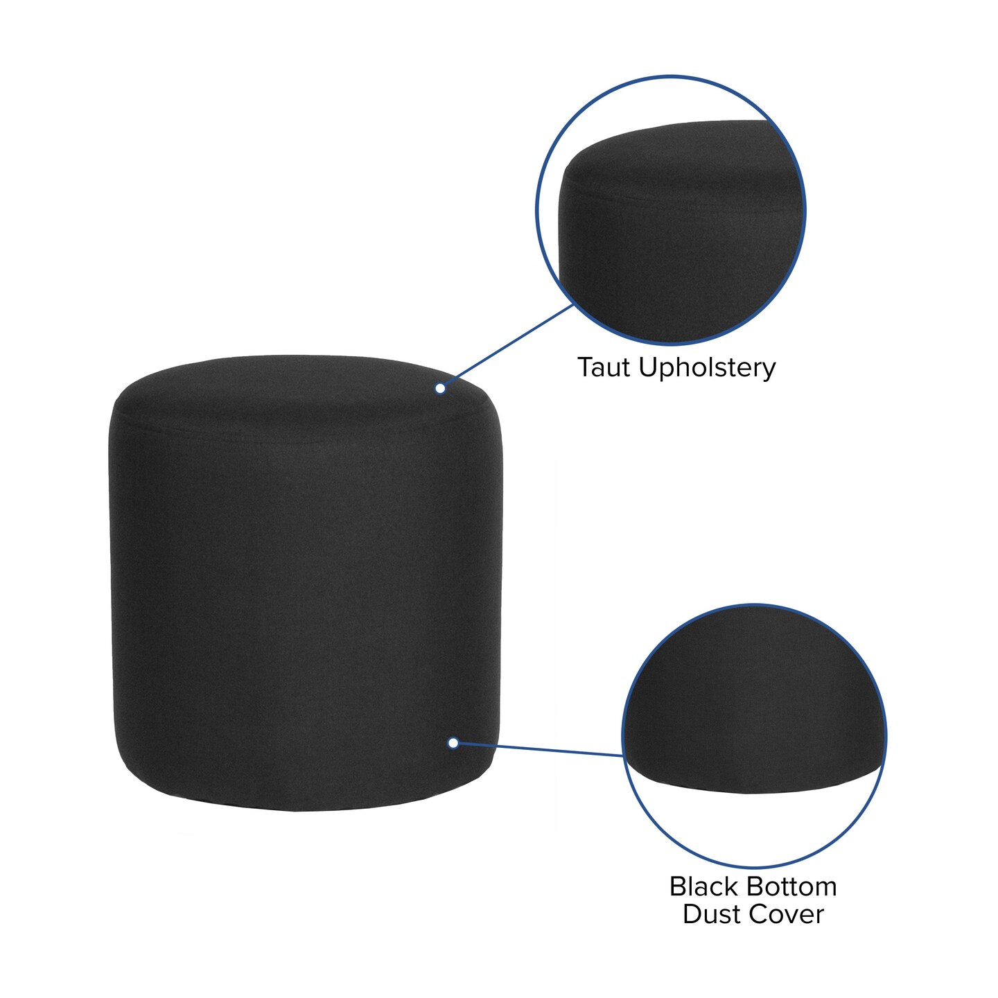 Emma and Oliver Upholstered Round Ottoman Pouf