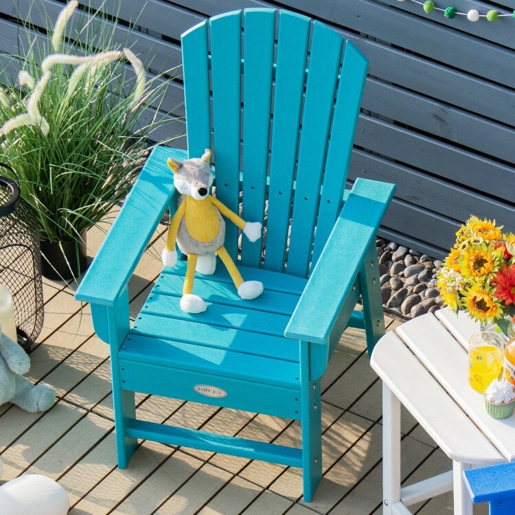 Kids Adirondack Chair with Ergonomic High Backrest and Wide Armrest Perfect Gift for Christmas or Birthdays