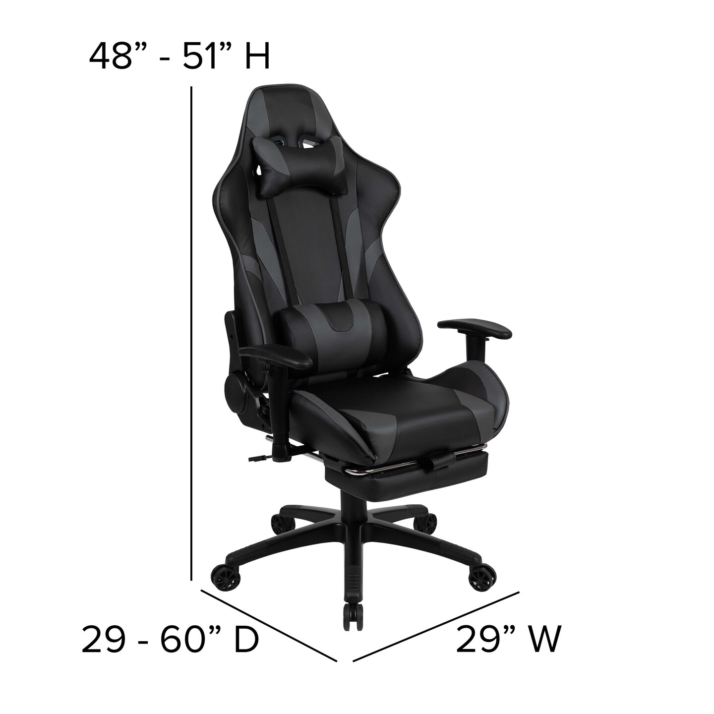 Emma and Oliver Desk Bundle-Gaming Desk, Cup Holder, Headphone Hook and Reclining Chair
