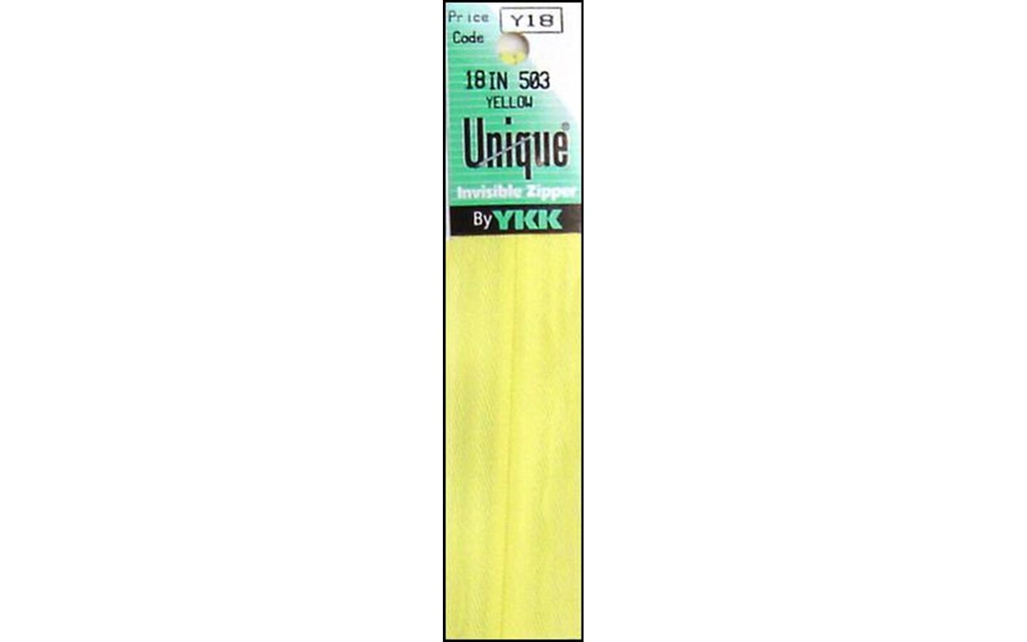 YKK Unique Invisible Zipper 18&#x22; Yellow