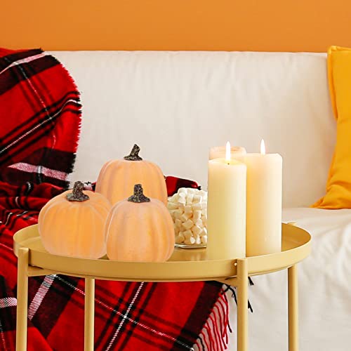 7 Pcs Assorted Sizes Artificial Fall Pumpkins Faux Orange Pumpkins Decorative Pumpkins Foam Pumpkins for Gifts Fall Baby Shower Wedding Thanksgiving Halloween Table Centerpiece Mantel Decor