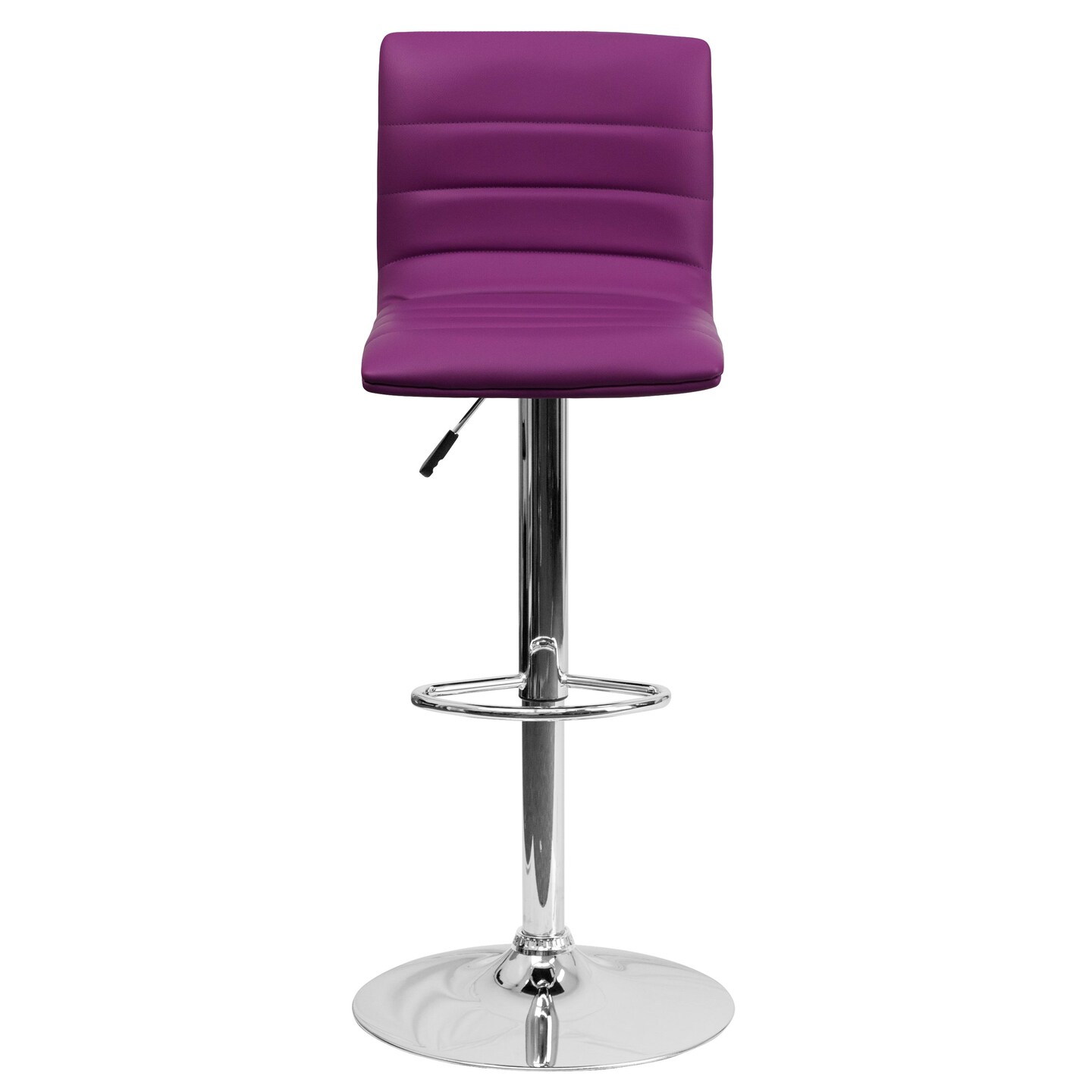 Emma and Oliver Coti Modern Channel Tufted Upholstered Height Adjustable Mid-Back Stool and Pedestal Base with Footrest