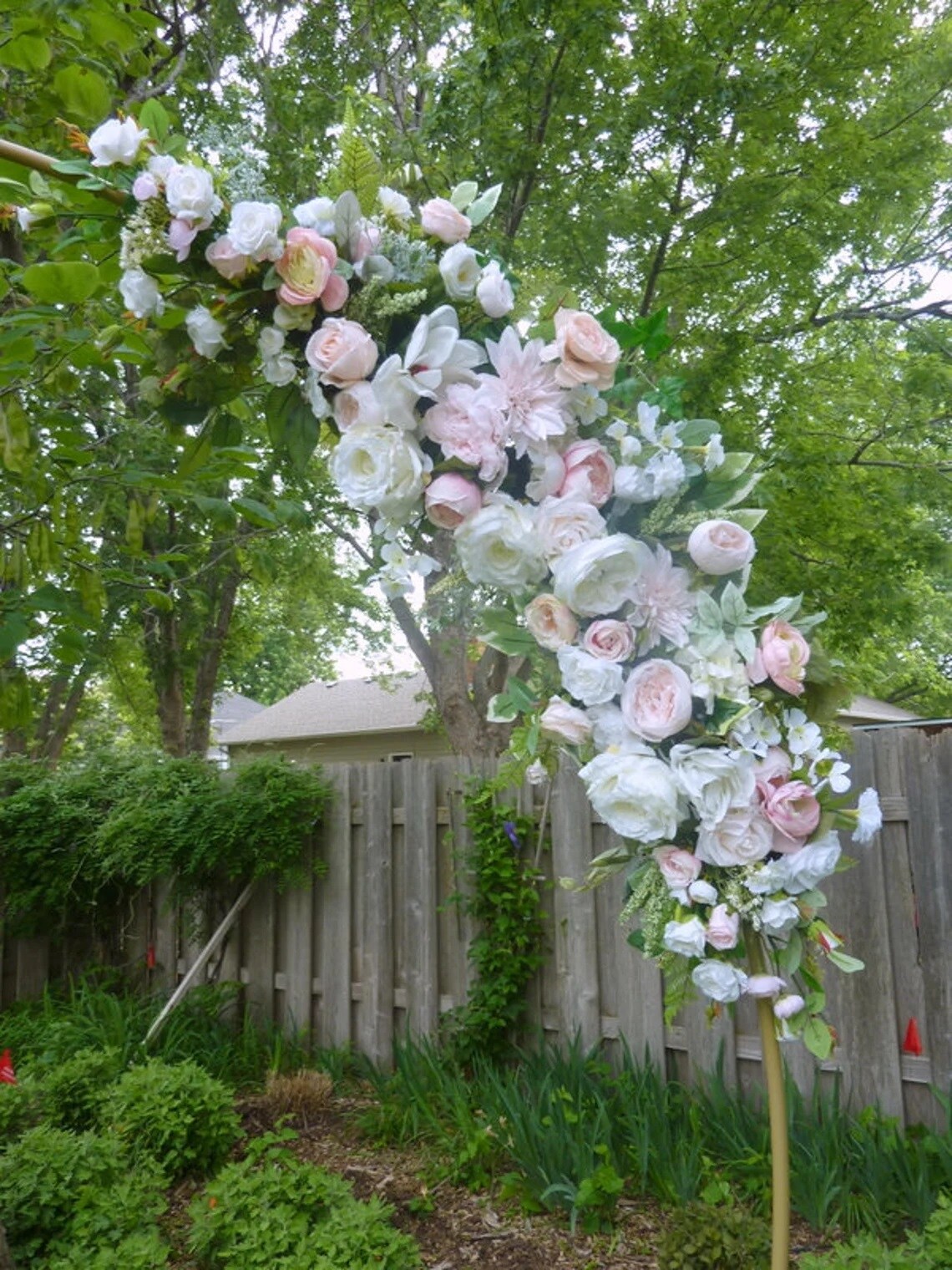 Wine, Blush Pink and Ivory Wedding Arch Floral, Silk Floral Swag, Artificial Roses, Dahlias, Anemones, Mums, Fern, Arbor on sale Decor, Fall Wedding