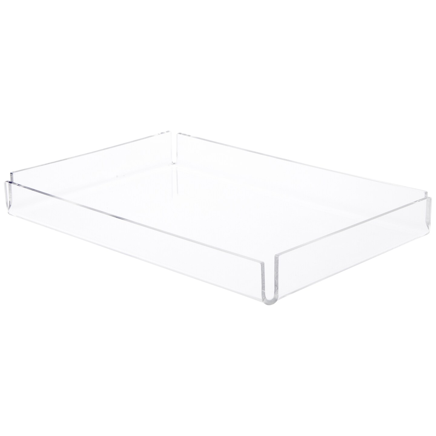 Plymor Clear Acrylic Open Corner Merchandise Display Tray, 8.375" W x