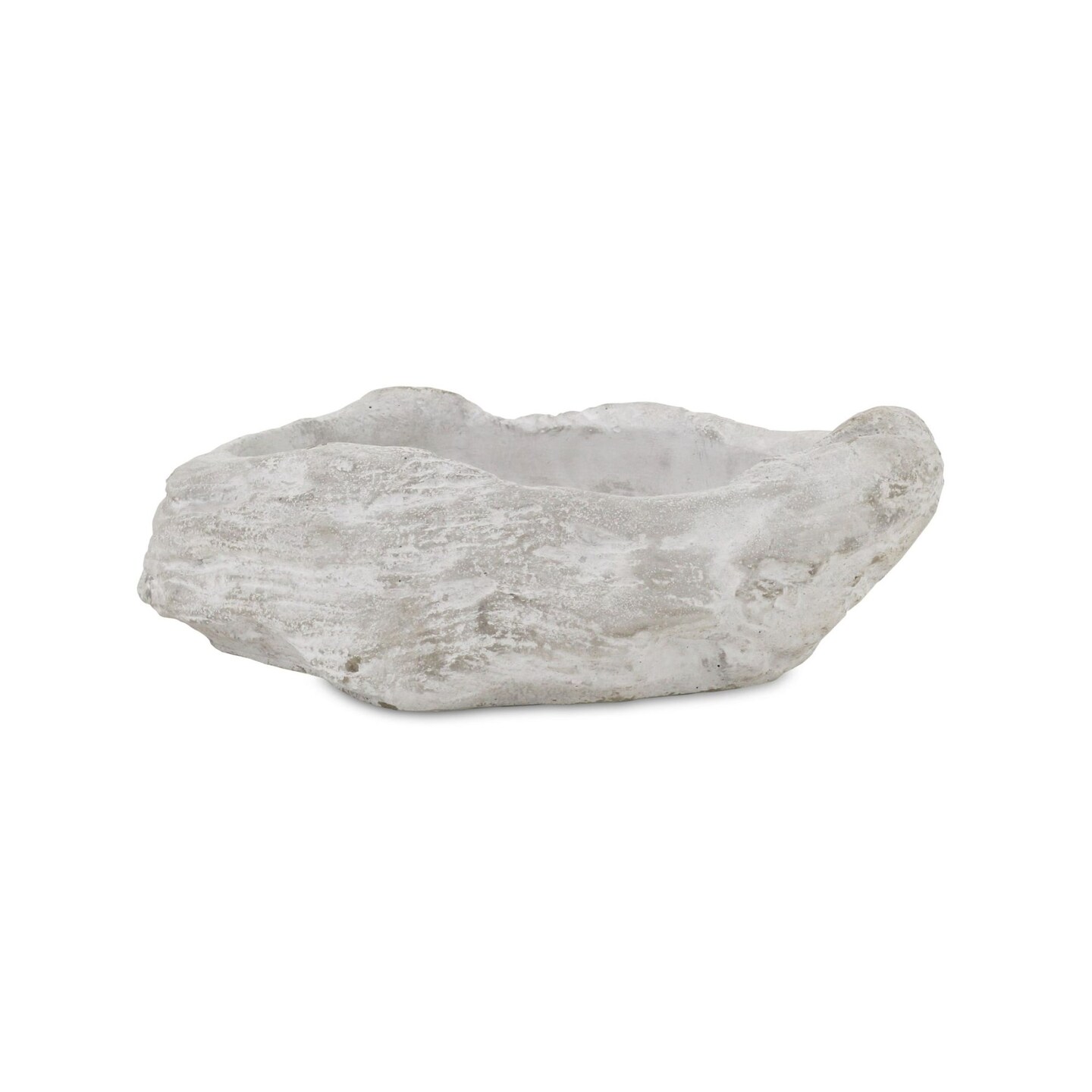 Contemporary Home Living 12.5" White Distressed Finish Hollow Rock Planter Pot
