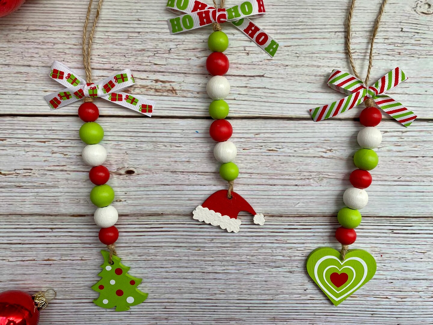 Rustic Red Bead Garland, Set/2