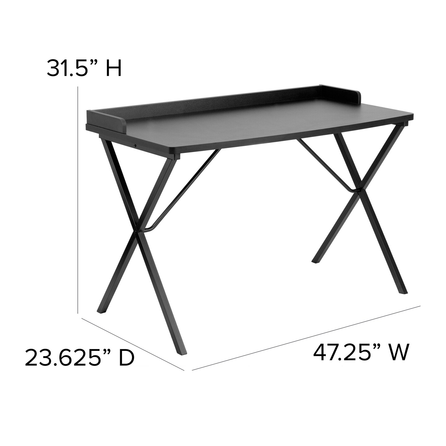 Emma and Oliver Computer Desk with Raised Back Border