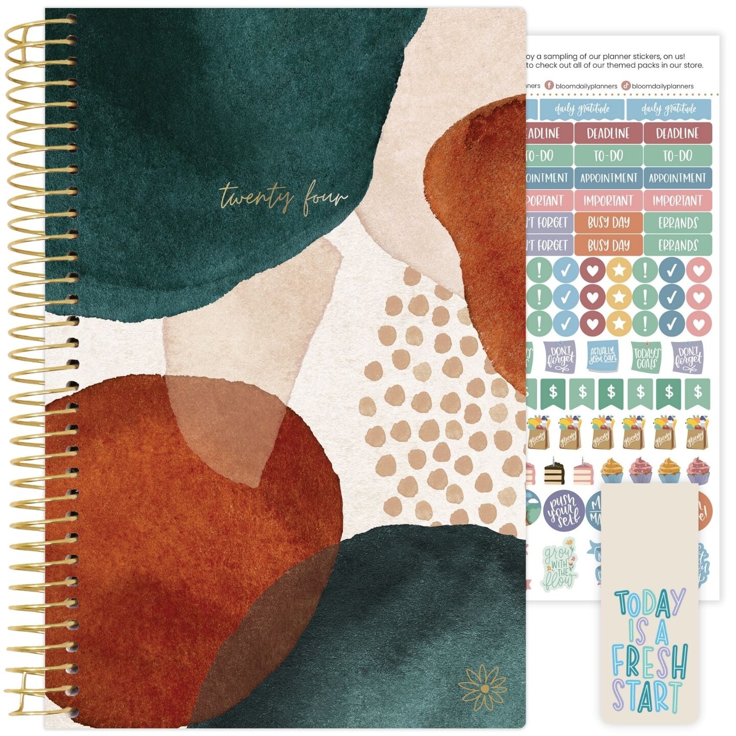 bloom daily planners 2024 Soft Cover Planner, 5.5" x 8.25", Earthy