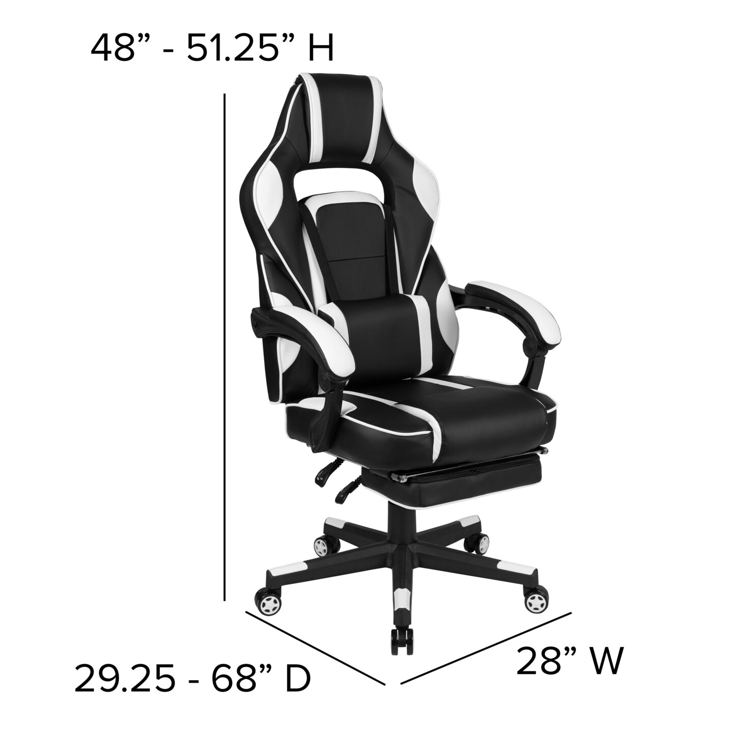 Emma and Oliver Gaming Bundle-Cup/Headphone Desk & Reclining Footrest Chair