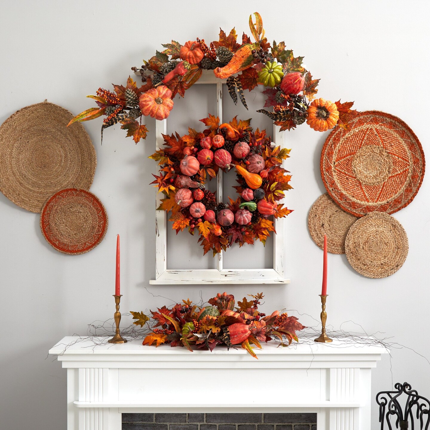 Fall Wreath from a Wood Cheese Box for Rustic and Welcoming Decor