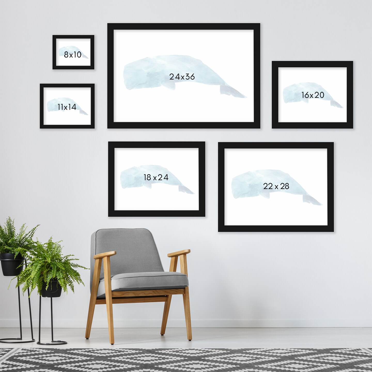 Whale by Pi Creative Art Frame  - Americanflat