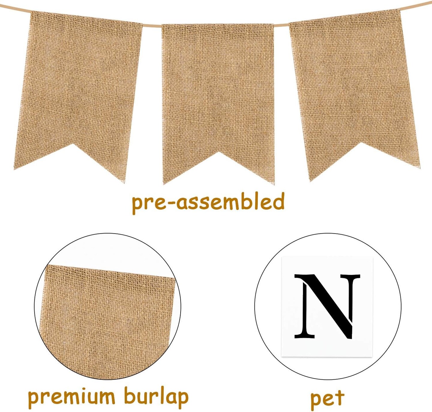 26 Pack DIY Burlap Banner Set include Letter Stencil, Design Swallowtail Flags for Kids and Adults, Handwriting Banner for Birthday and Independence Party, Unique Hand Draw Home Summer Decor