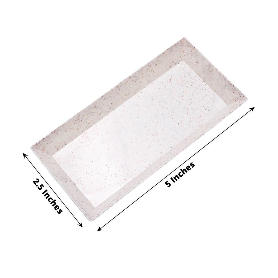 24 Natural 5 in Wheat Straw Fiber Mini Rectangular SERVING TRAYS