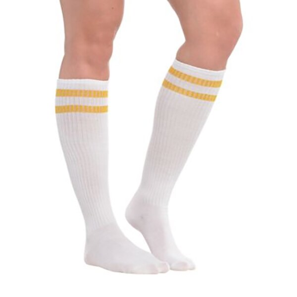Gold Stripe Athletic Knee-High Socks