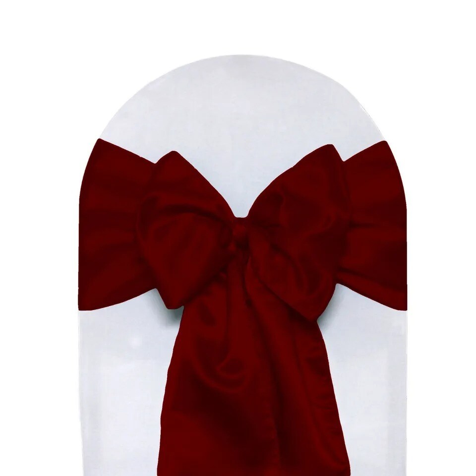 10 PCS Satin Chair Sashes Ribbon Bow