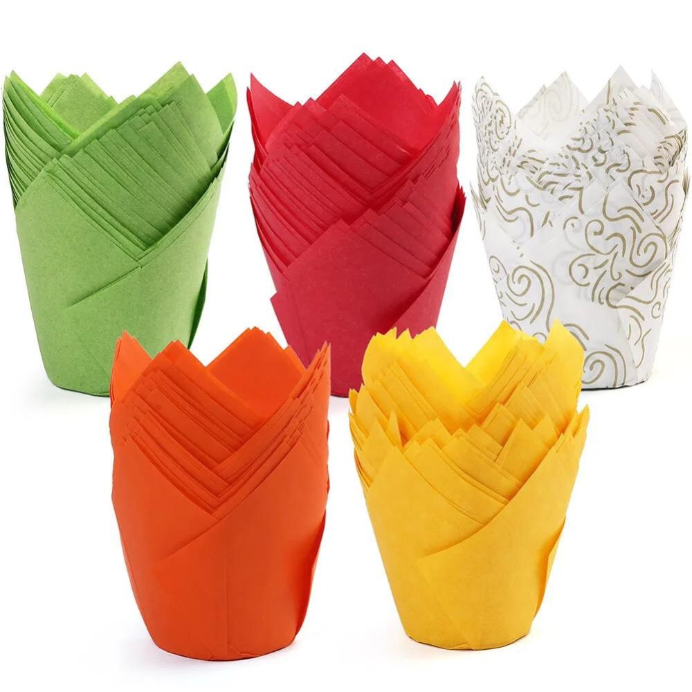 200PCS Tulip Cupcake Liners Baking Cups for Party Cupcake Wrapper