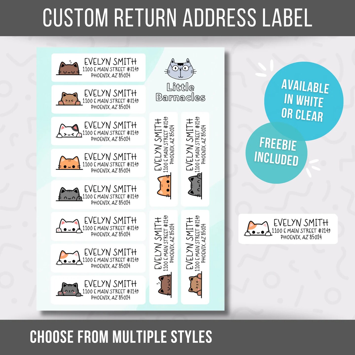 Custom Address Labels, Return Address Labels, Sheet of 12, Personalized