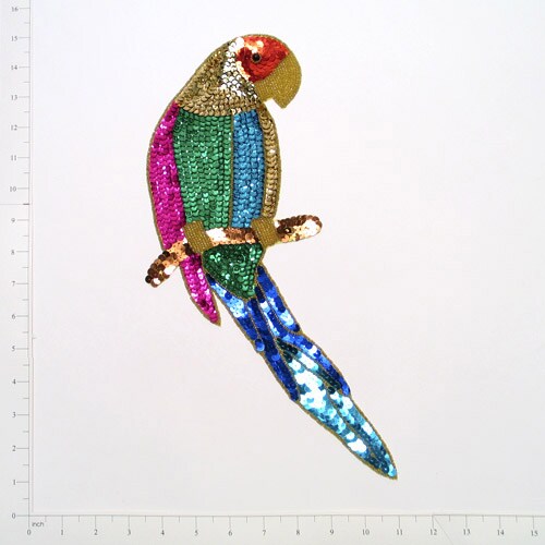 14&#x22; x 5 3/4&#x22; Parrot Sequin Applique/Patch
