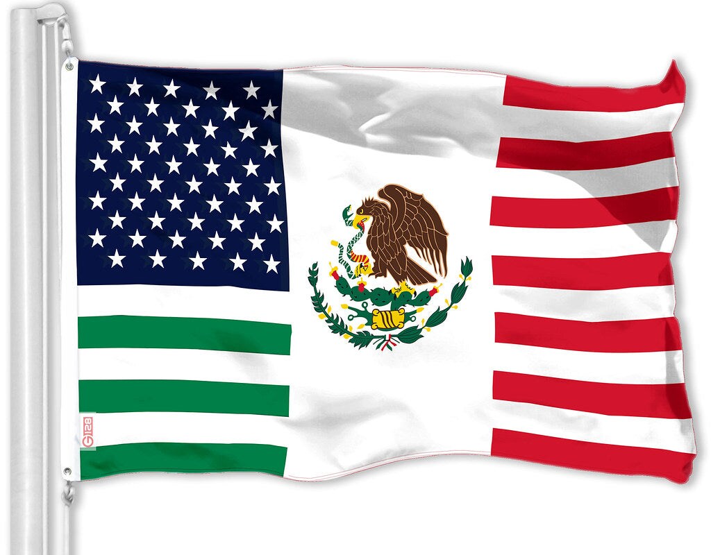 G128 Mexico USA Friendship Flag | 3x5 Ft | LiteWeave Pro Series Printed 150D Polyester | Specialty Flag, Indoor/Outdoor, Vibrant Colors, Brass Grommets, Thicker and More Durable Than 100D Polyester