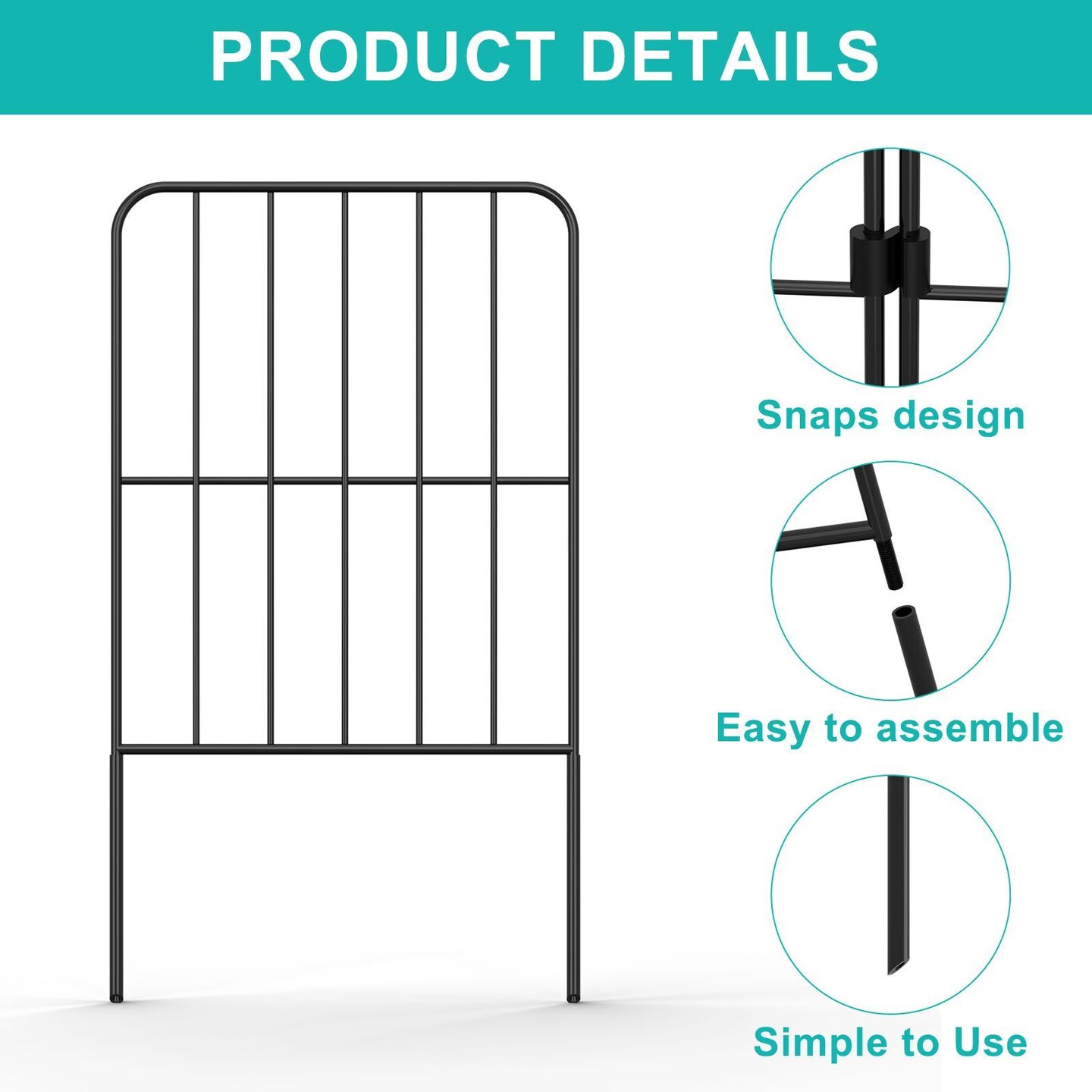 Square-shaped Decorative Garden Fence Outdoor