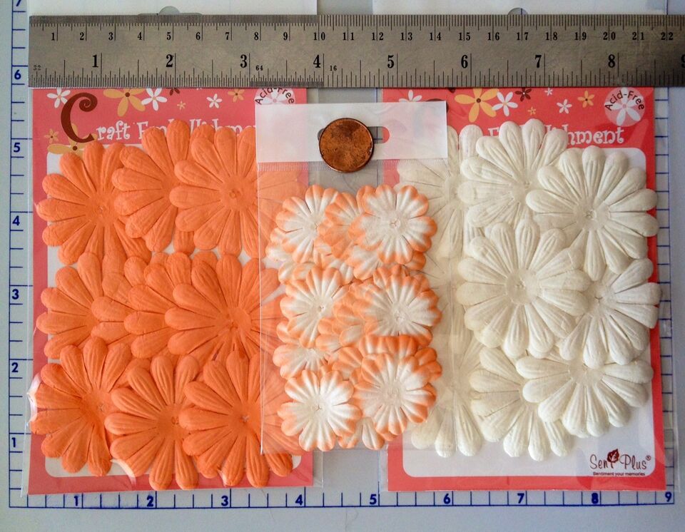 109 PCS Assorted Handmade Mulberry Paper Flowers