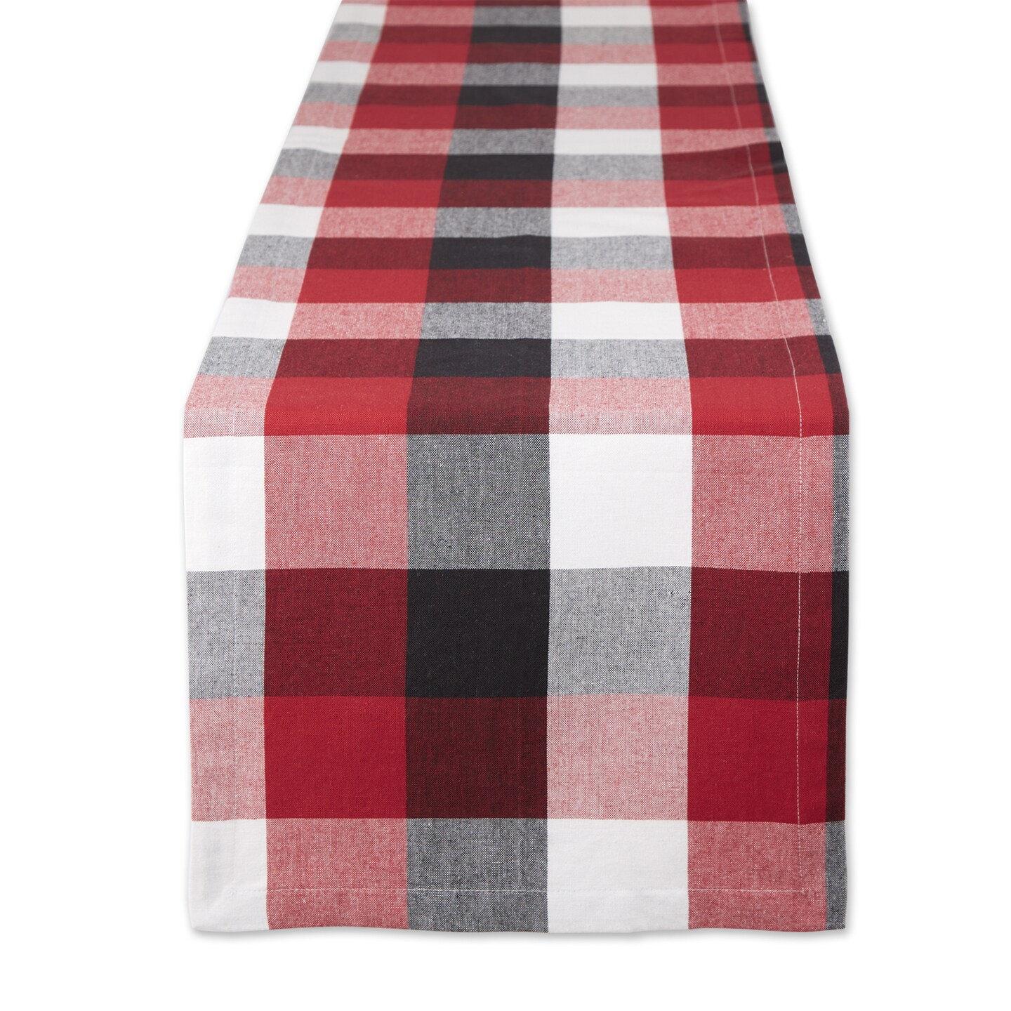 Contemporary Home Living Checkered Table Runner - 108" - Red and Black