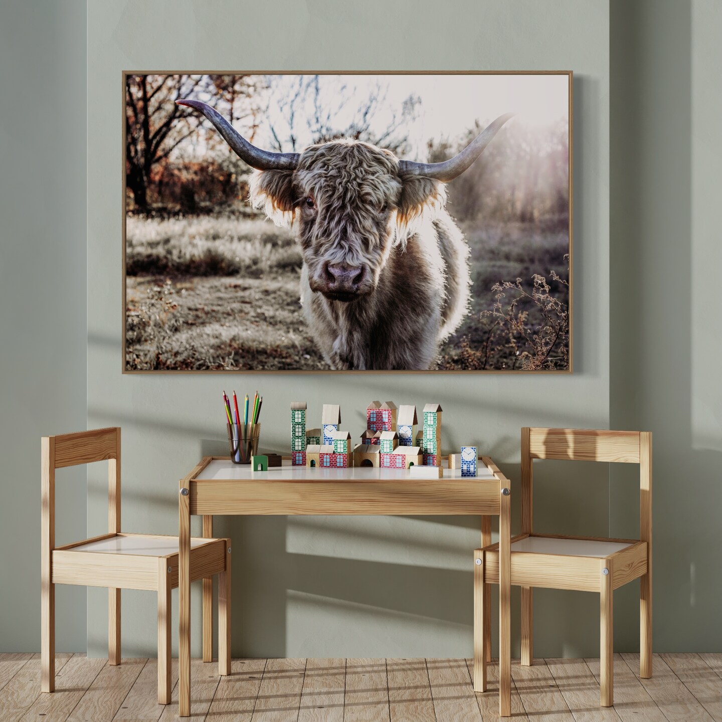 Highland Cow Poster, Farmhouse Barn outlets Prints, Contemporary Wall Decor, Poster Wall Decor, Wood Wall Art Scotland Cow Poster