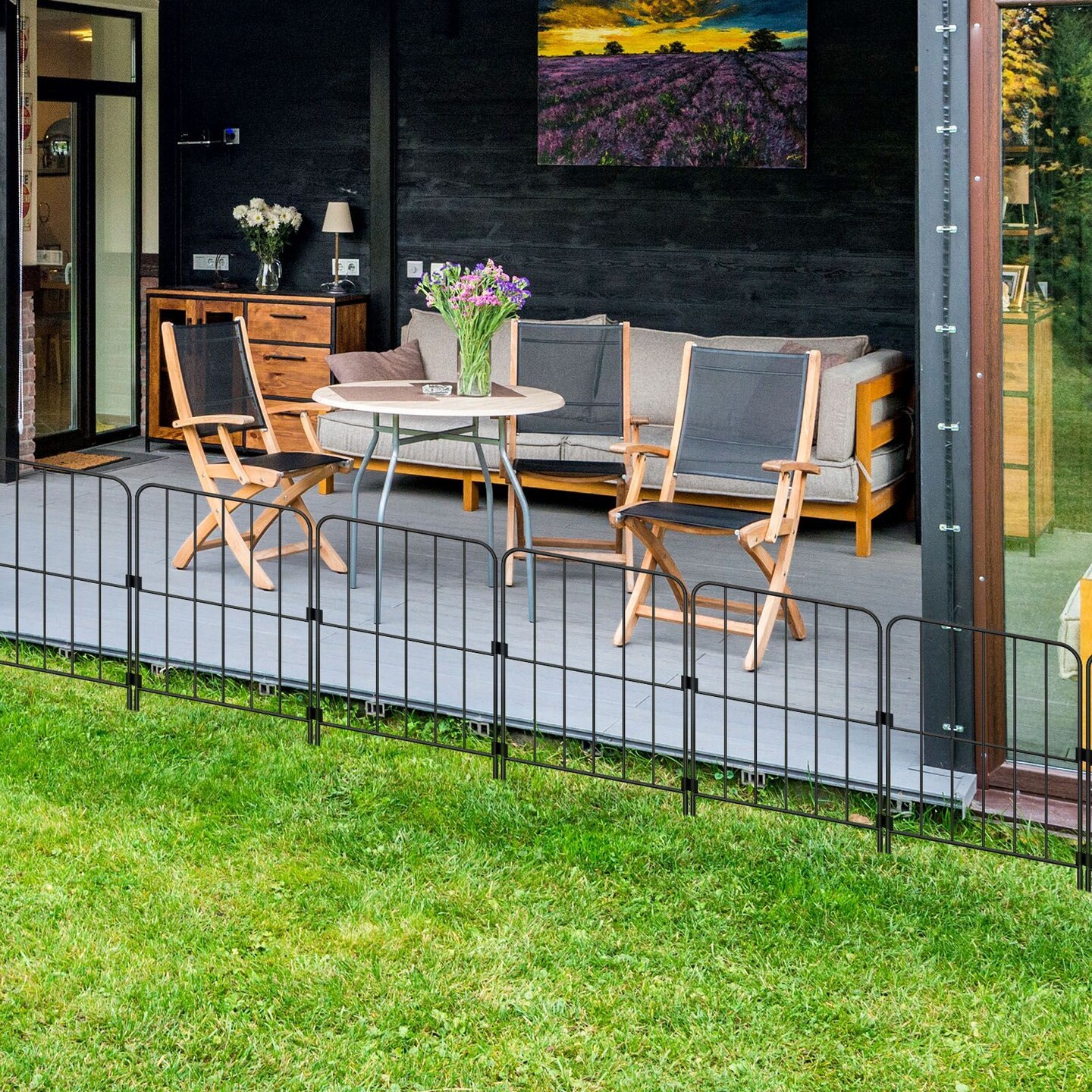 Square-shaped Decorative Garden Fence Outdoor