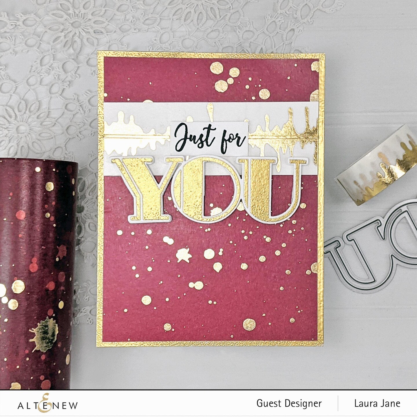 Gold Foil Paint Drip Washi Tape