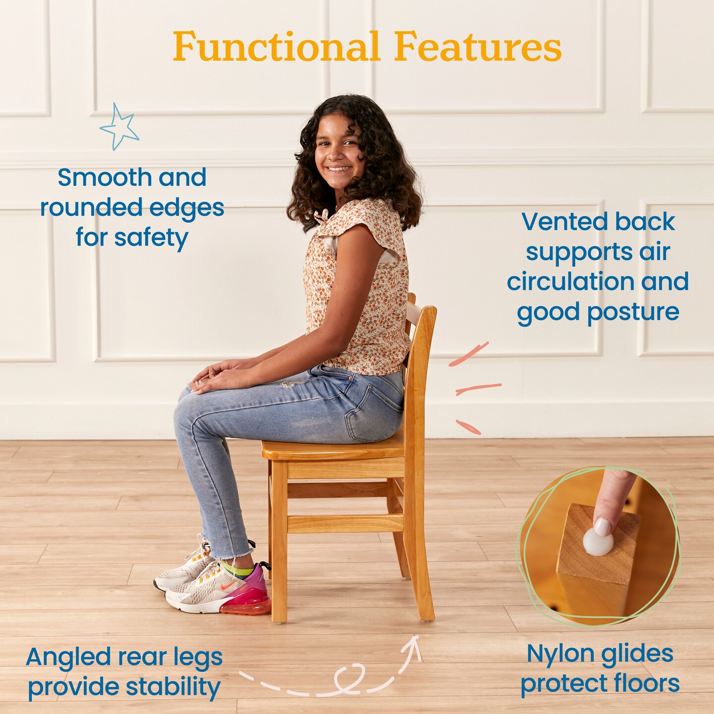 24in x 48in Rectangular Hardwood Table with 28in Legs and Four 16in Chairs, Kids Furniture