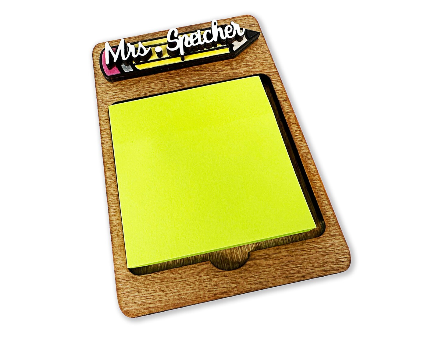 Wooden Note Pad Personalized Teacher Gifts School Desk Sticky Note