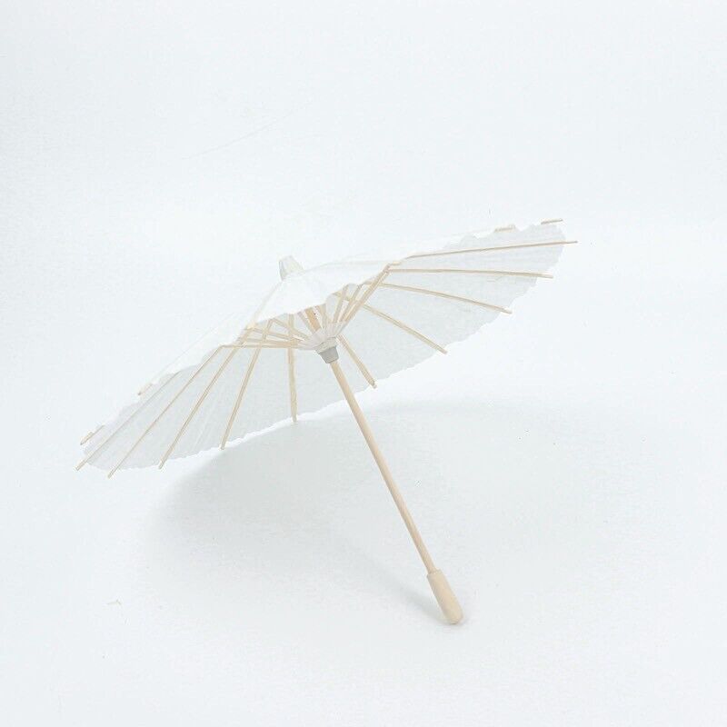 4 White 16 in Paper Parasol Decorative Umbrellas