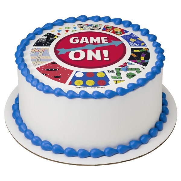 Hasbro Game Night Game On! Edible Cake Topper Image - 7.5&#x22; Round