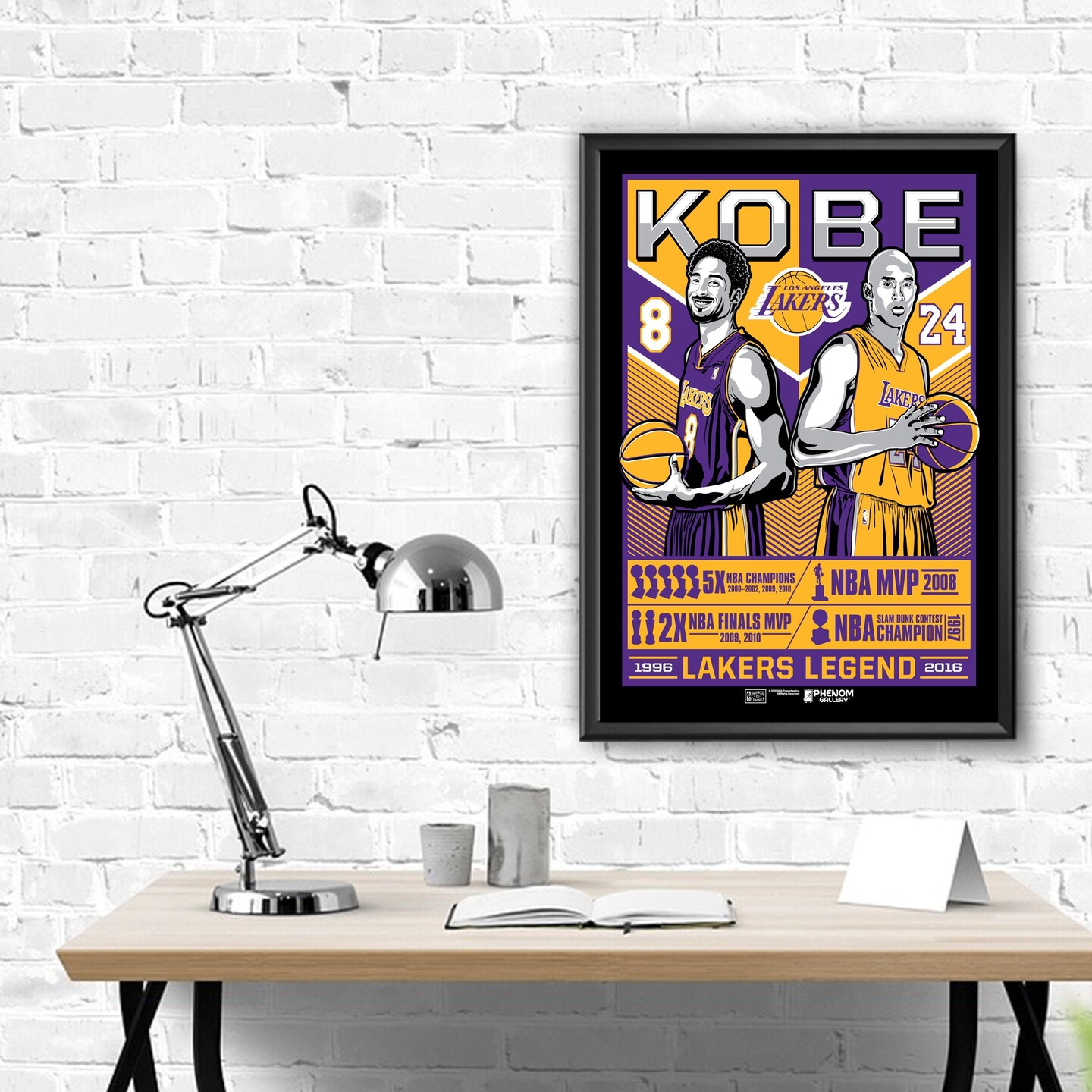 Phenom Gallery Los Angeles Lakers Kobe Legend Framed Serigraph (Black Mamba Edition)